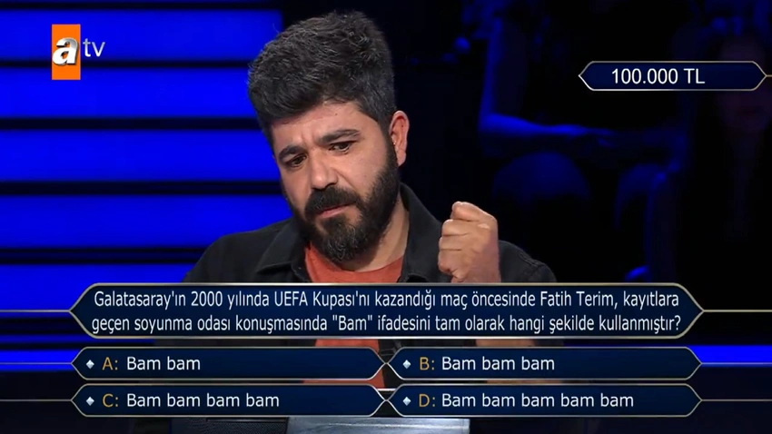 Kim Milyoner Olmak İster'i karıştıran 'bam' sorusu 100 bin liradan etti! 